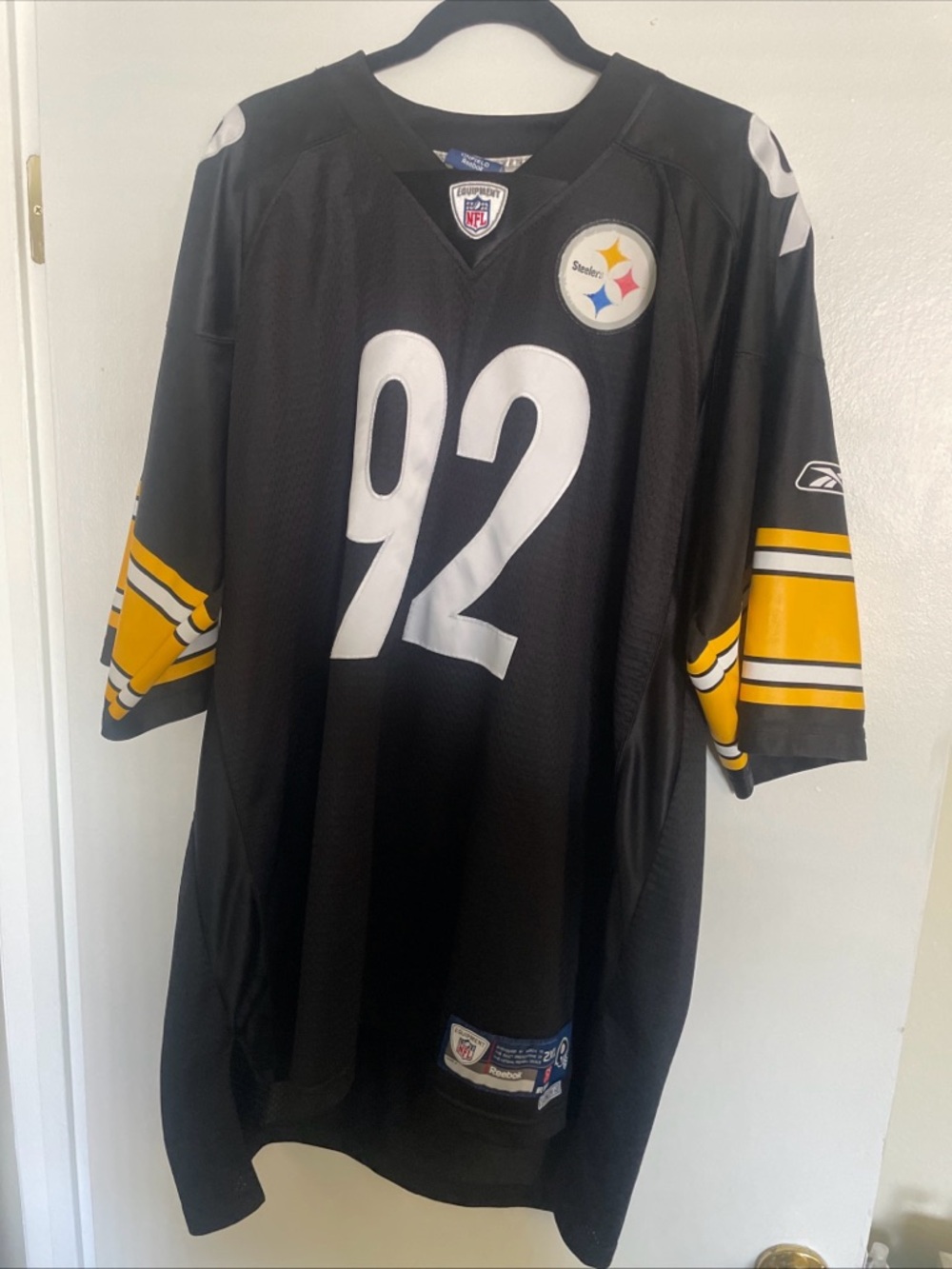 Reebok Black and Gold #92 Pittsburgh Steelers Jersey
